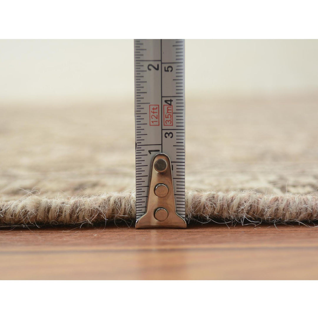 4'9" x 7'4" New Hand Knotted Brown Worn Wool Rectangle Oriental Rug - MOA10257116