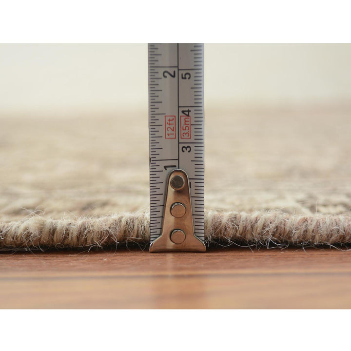 4'9" x 7'4" New Hand Knotted Brown Worn Wool Rectangle Oriental Rug - MOA10257116