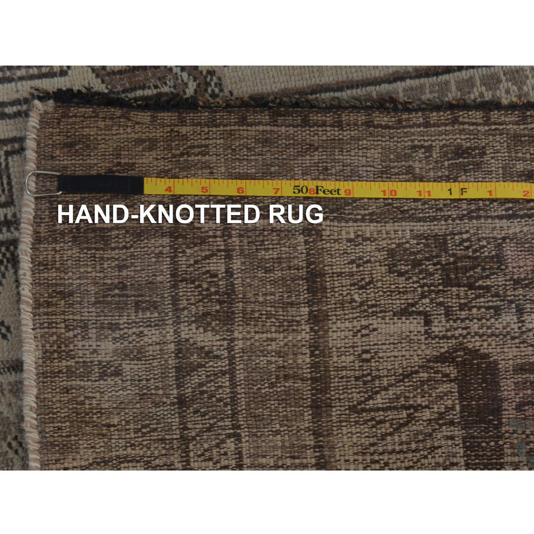 4'9" x 7'4" New Hand Knotted Brown Worn Wool Rectangle Oriental Rug - MOA10257116