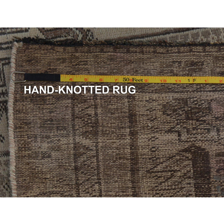 4'9" x 7'4" New Hand Knotted Brown Worn Wool Rectangle Oriental Rug - MOA10257116