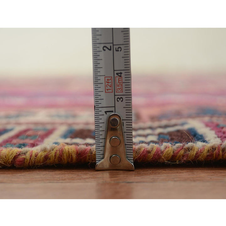 4'7" x 8'8" New Hand Knotted Red Worn Wool Rectangle Oriental Rug - MOA10257234