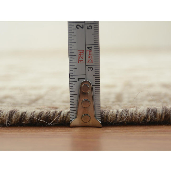 5'0" x 7'9" New Hand Knotted Beige Worn Wool Rectangle Oriental Rug - MOA10257236