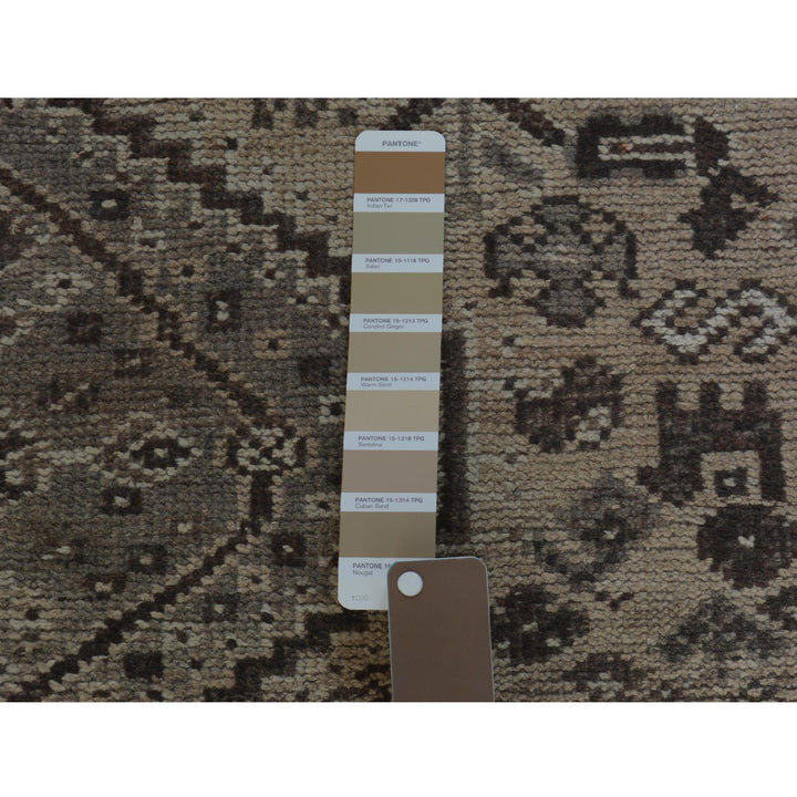 4'10" x 7'10" New Hand Knotted Beige Worn Wool Rectangle Oriental Rug - MOA10257237