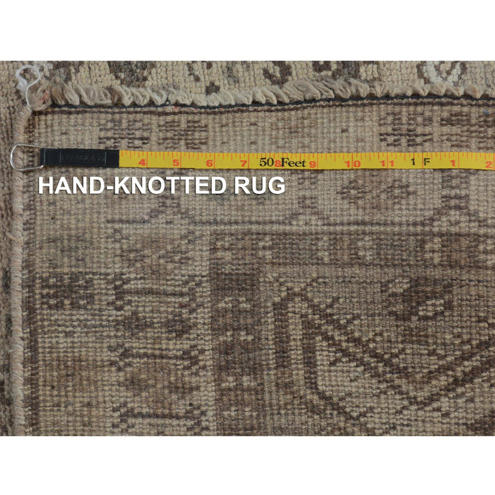 4'10" x 7'10" New Hand Knotted Beige Worn Wool Rectangle Oriental Rug - MOA10257237