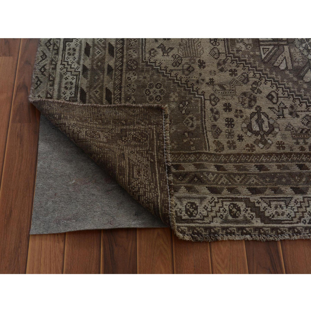 5'8" x 8'0" New Hand Knotted Beige Worn Wool Rectangle Oriental Rug - MOA10257242