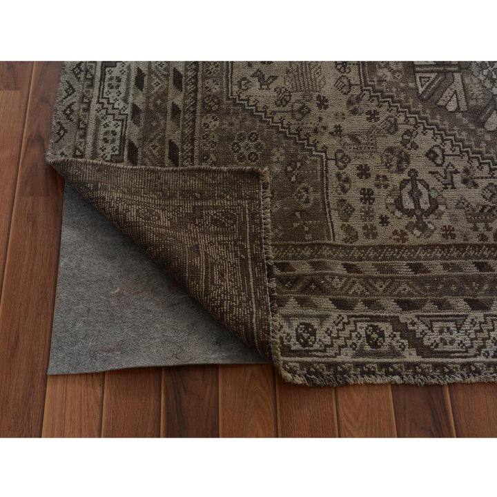 5'8" x 8'0" New Hand Knotted Beige Worn Wool Rectangle Oriental Rug - MOA10257242