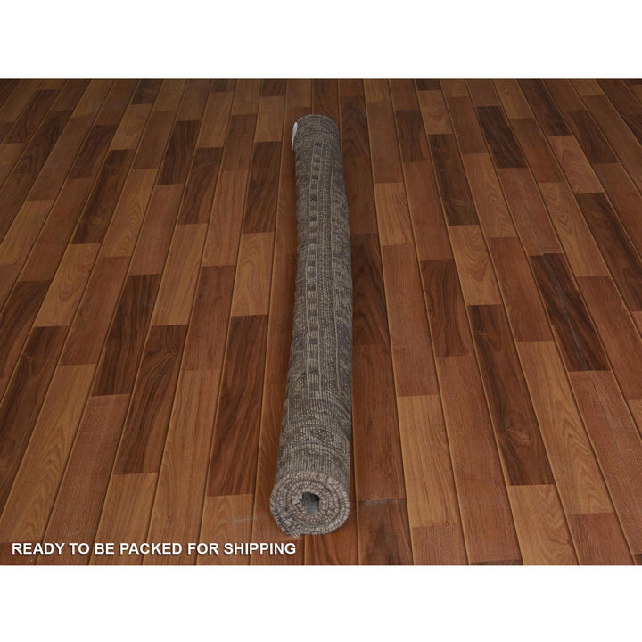 5'8" x 8'0" New Hand Knotted Beige Worn Wool Rectangle Oriental Rug - MOA10257242