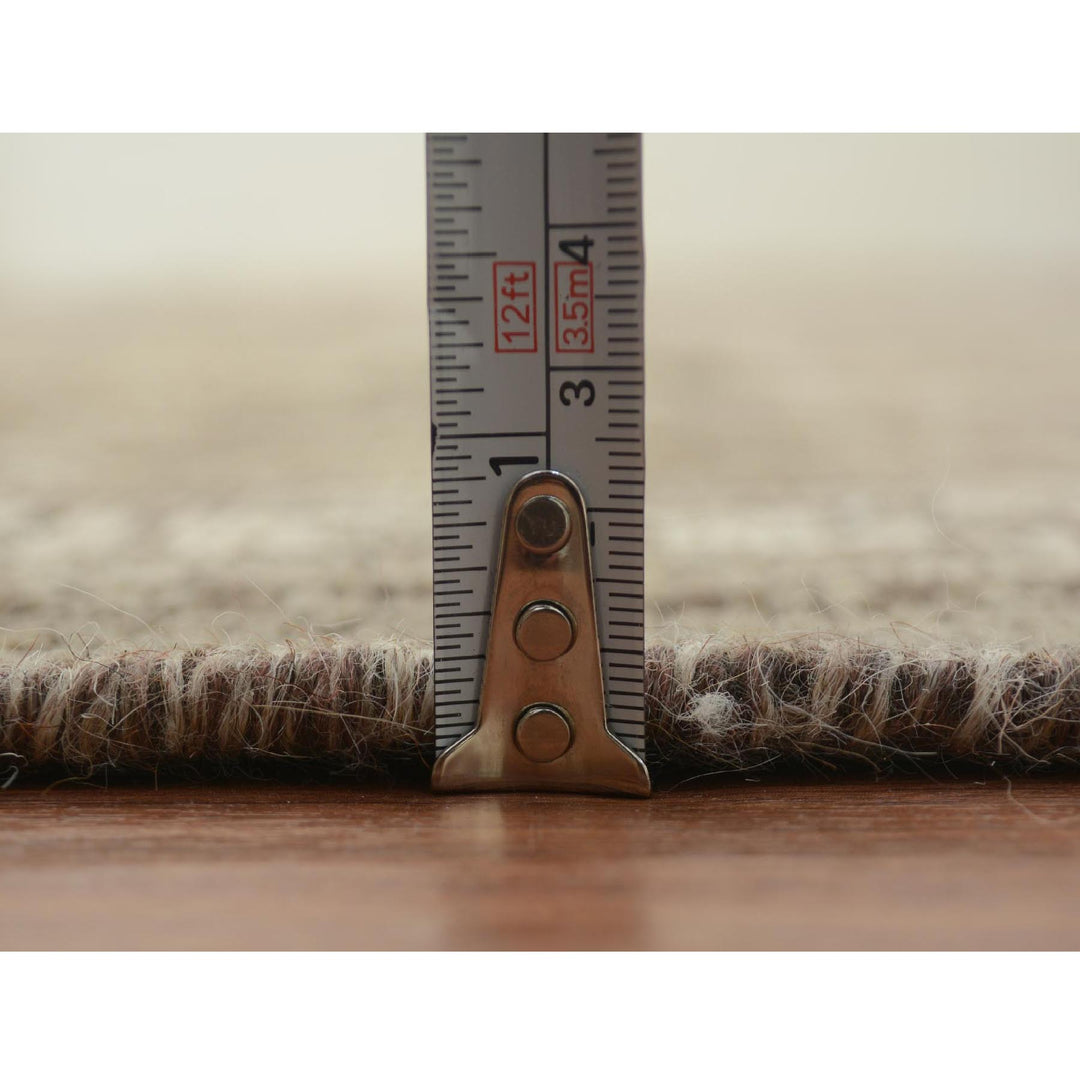 5'8" x 8'0" New Hand Knotted Beige Worn Wool Rectangle Oriental Rug - MOA10257242