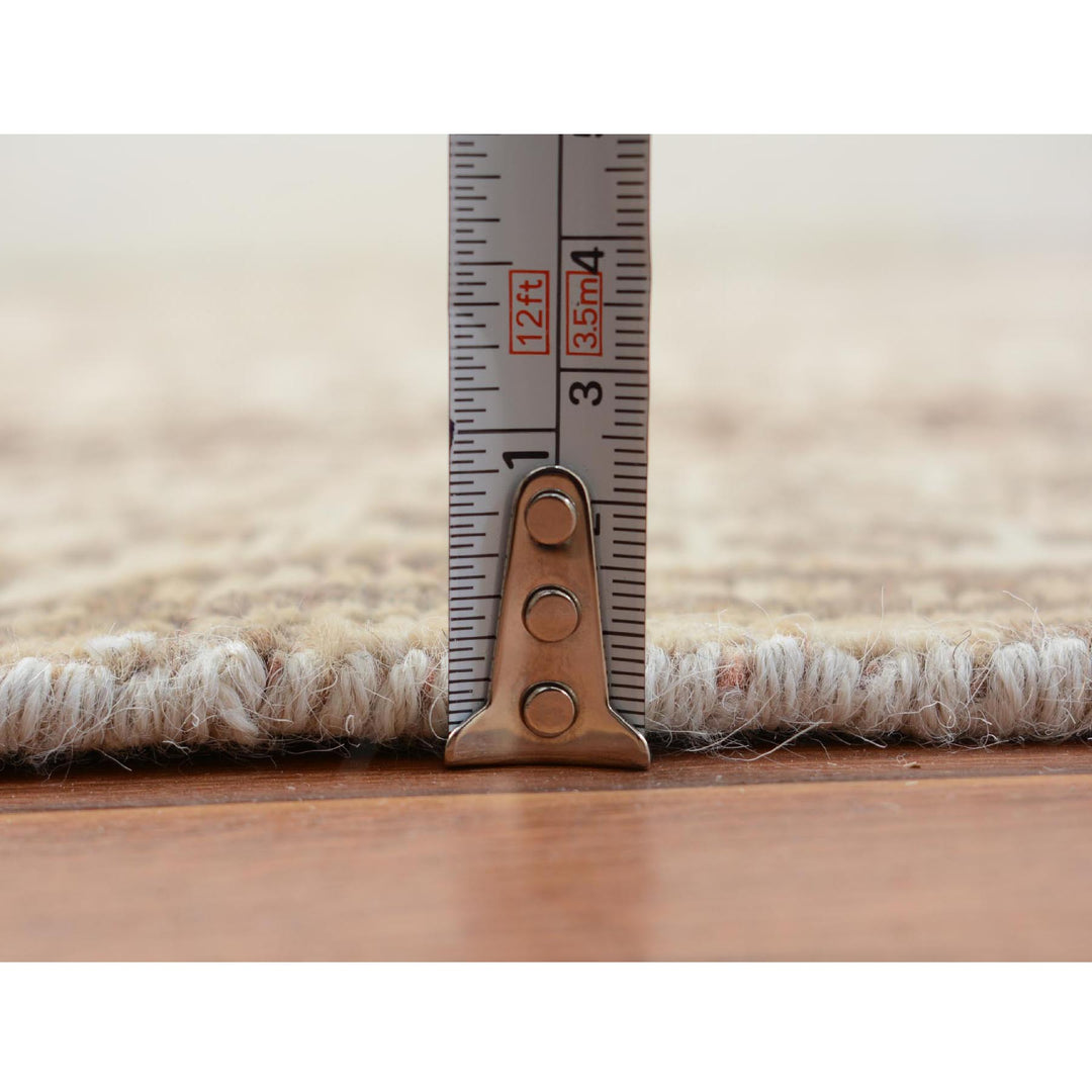 5'6" x 8'2" New Hand Knotted Brown Worn Wool Rectangle Oriental Rug - MOA10257245