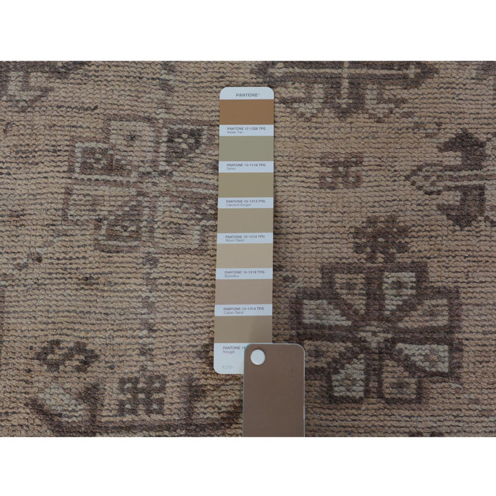 5'4" x 8'1" New Hand Knotted Beige Worn Wool Rectangle Oriental Rug - MOA10257281