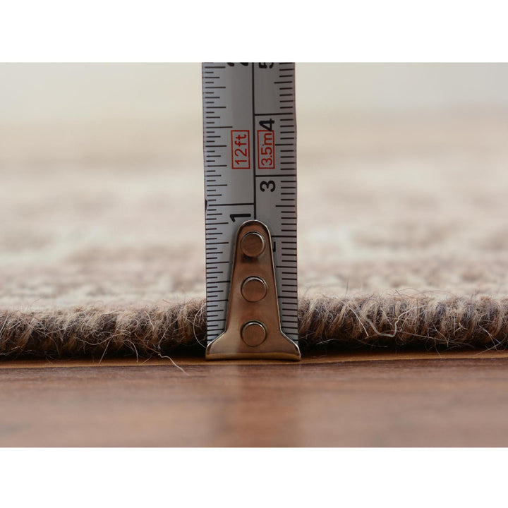 5'4" x 8'1" New Hand Knotted Beige Worn Wool Rectangle Oriental Rug - MOA10257281