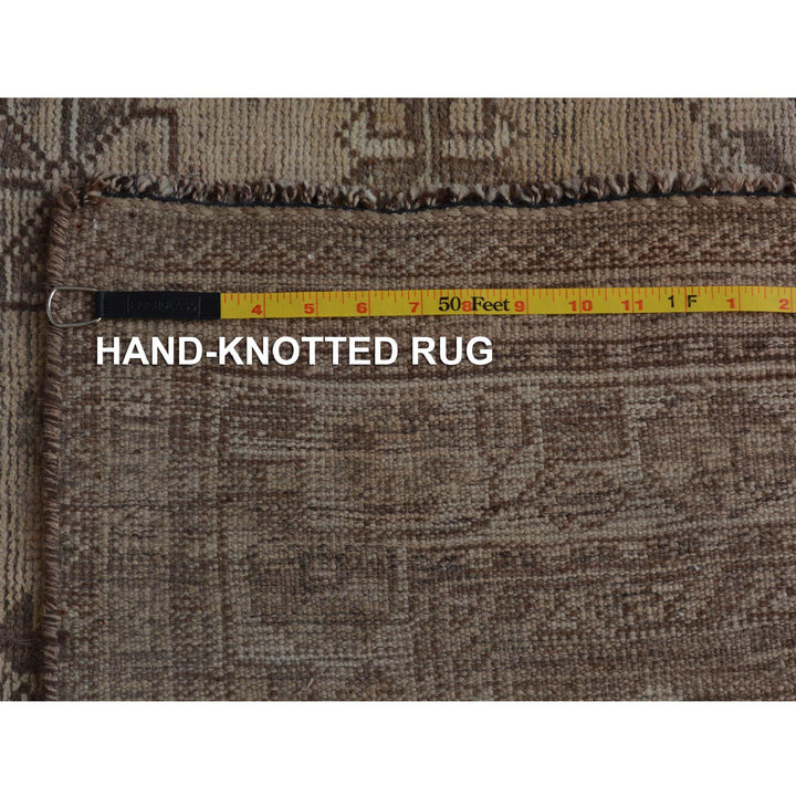 5'4" x 8'1" New Hand Knotted Beige Worn Wool Rectangle Oriental Rug - MOA10257281