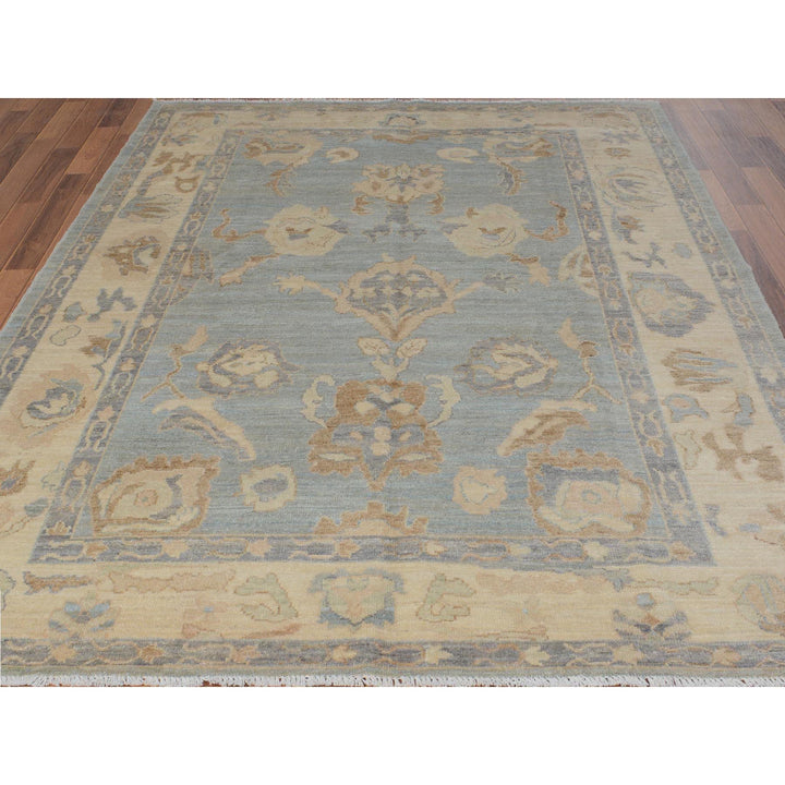 6'2" x 8'10" New Hand Knotted Grey Wool Rectangle Oriental Rug - MOA10257532