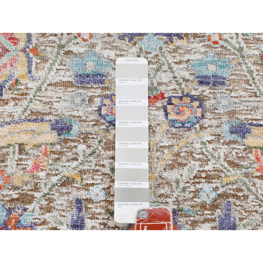 2'1" x 3'0" New Hand Knotted Beige Wool & Silk Rectangle Oriental Rug - MOA10258194