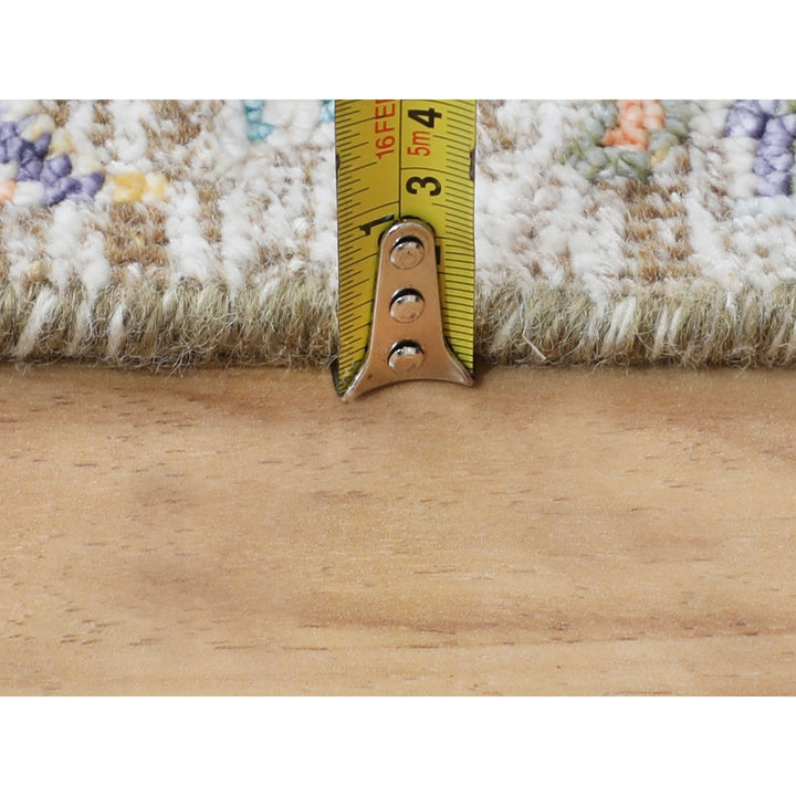 2'1" x 3'0" New Hand Knotted Beige Wool & Silk Rectangle Oriental Rug - MOA10258194