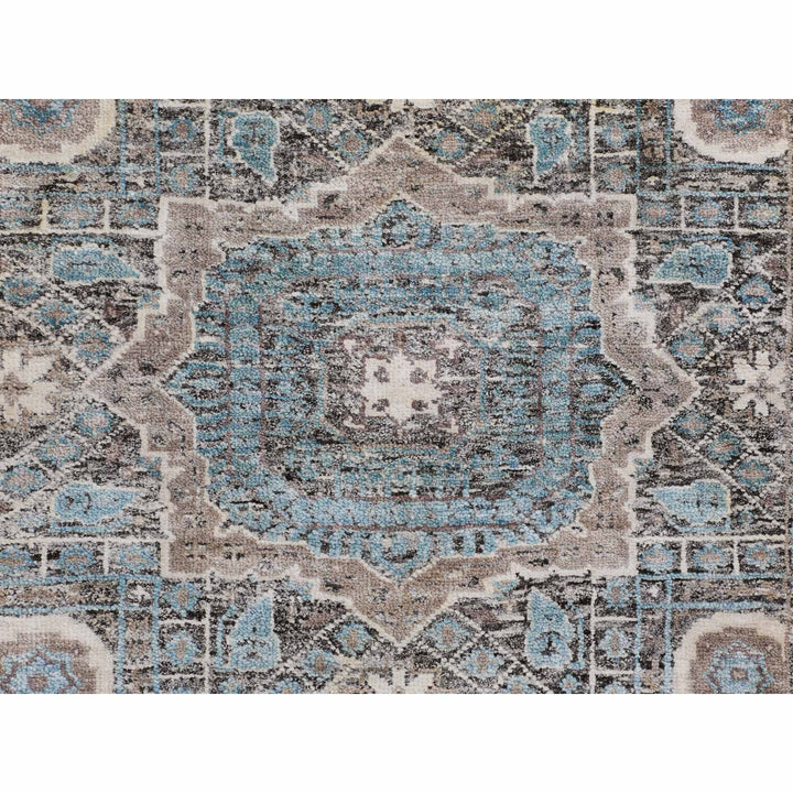3'1" x 5'0" New Hand Knotted Brown Wool & Silk Rectangle Oriental Rug - MOA10258195