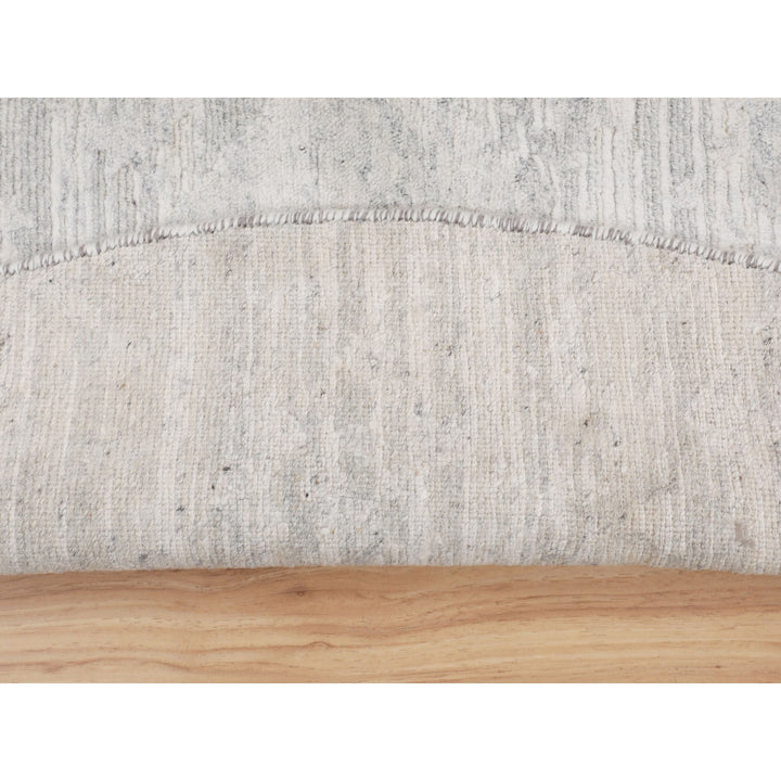 6'0" x 6'0" New Hand Knotted Ivory Wool Round Oriental Rug - MOA10258238