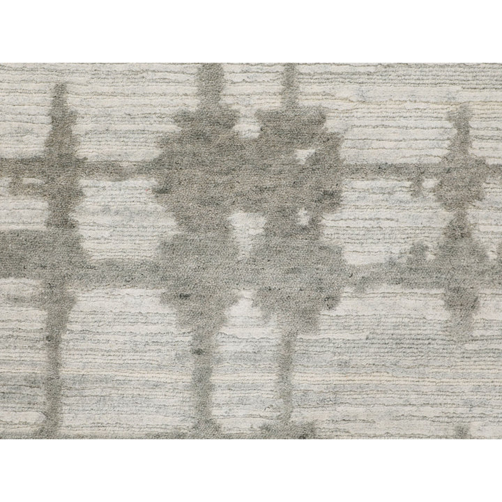 2'6" x 8'0" New Hand Knotted Grey Wool Runner Oriental Rug - MOA10258244