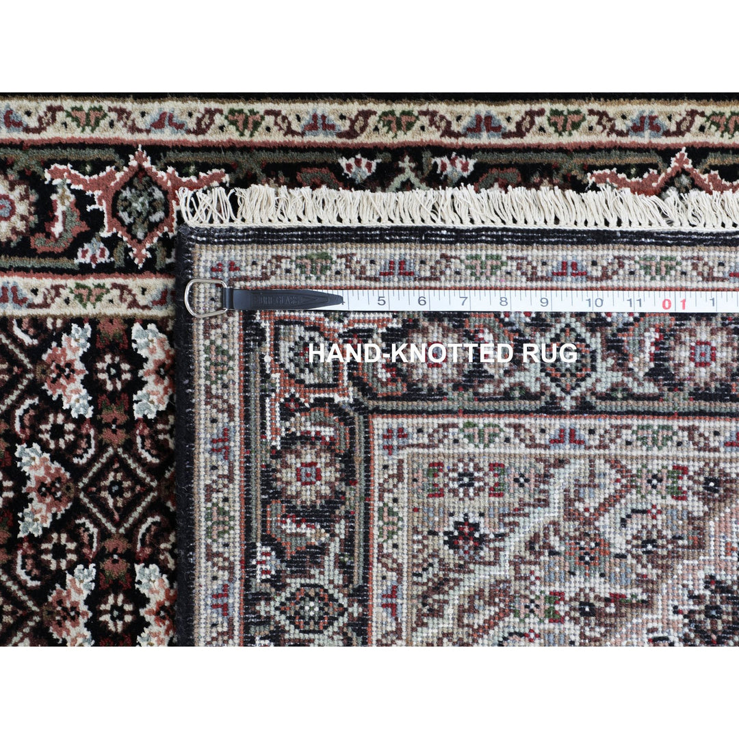 2'6" x 10'1" New Hand Knotted Black Wool Runner Oriental Rug - MOA10258309