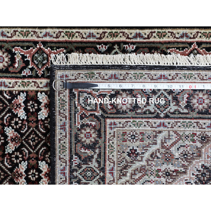 2'6" x 10'1" New Hand Knotted Black Wool Runner Oriental Rug - MOA10258309