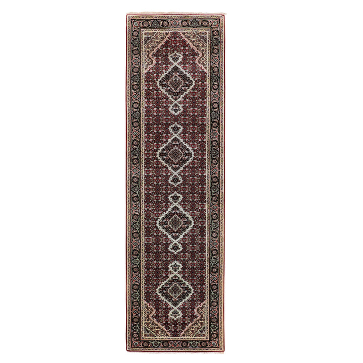 2'8" x 10'2" New Hand Knotted Red Wool Runner Oriental Rug - MOA10258320