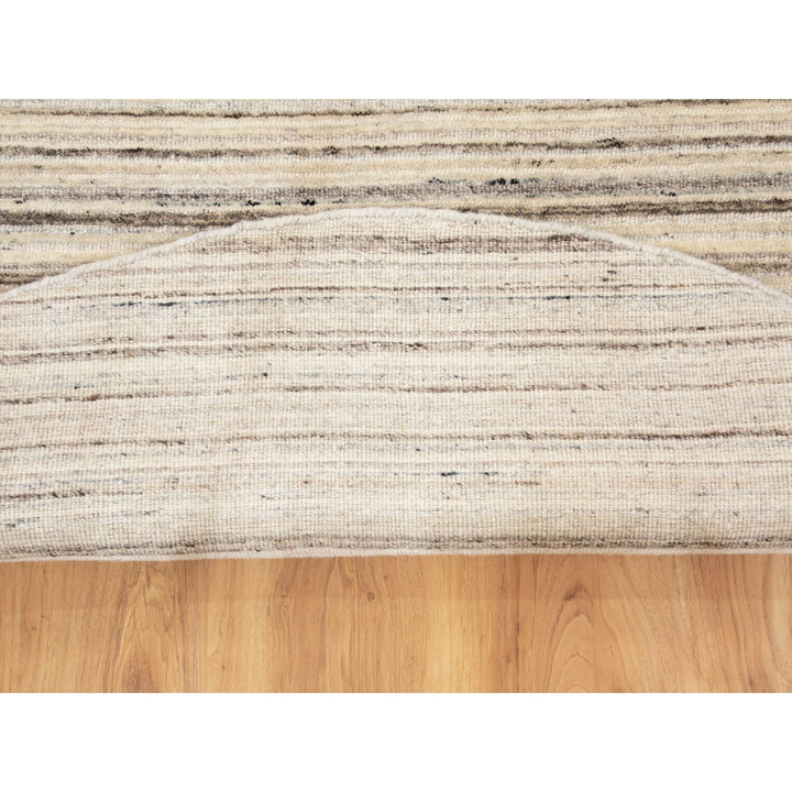 6'0" x 6'0" New Hand Loomed Beige Wool Round Oriental Rug - MOA10258354