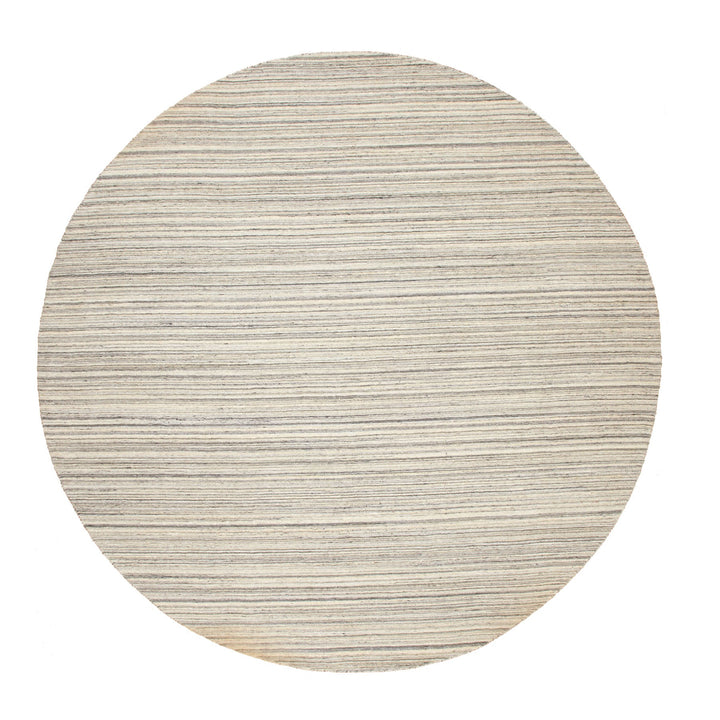 10'2" x 10'2" New Hand Loomed Beige Wool Round Oriental Rug - MOA10258378