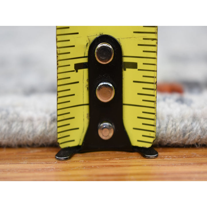 2'5" x 12'0" New Hand Knotted Grey Wool & Silk Runner Oriental Rug - MOA10259043