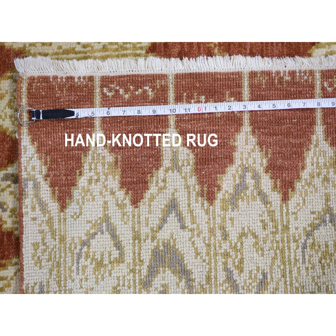 6'0" x 9'0" New Hand Knotted Red Wool Rectangle Oriental Rug - MOA10259110
