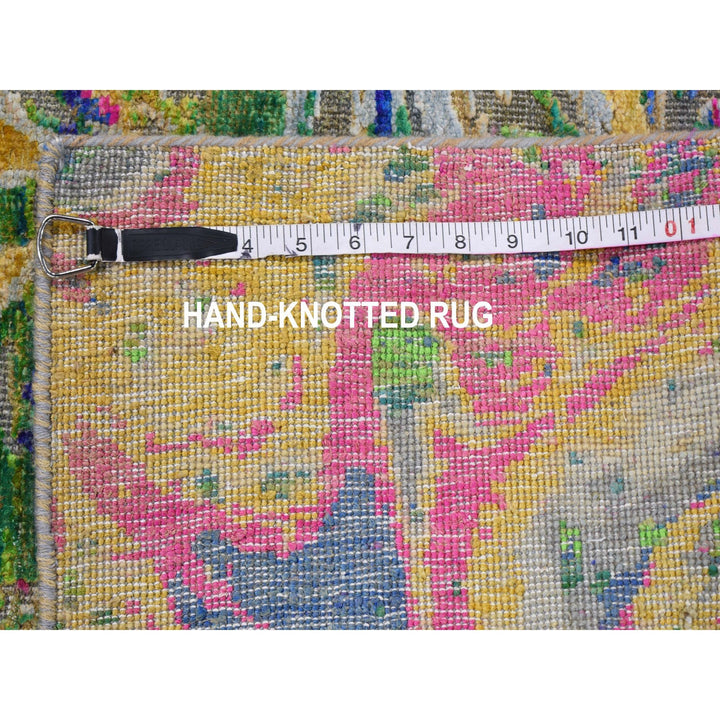 2'0" x 3'0" New Hand Knotted Grey Wool & Silk Rectangle Oriental Rug - MOA10259124