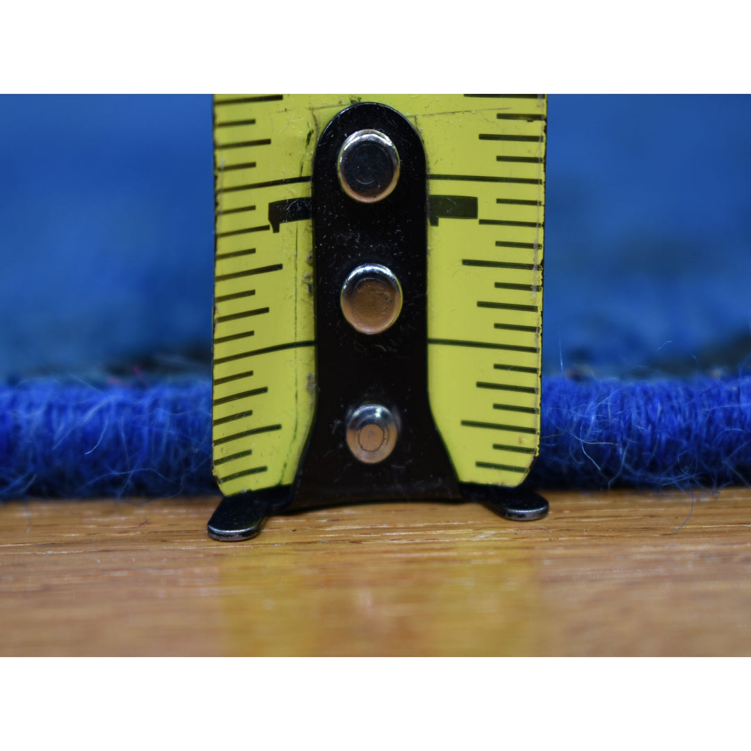 5'0" x 10'0" New Hand Knotted Blue Worn Wool Runner Oriental Rug - MOA10259185