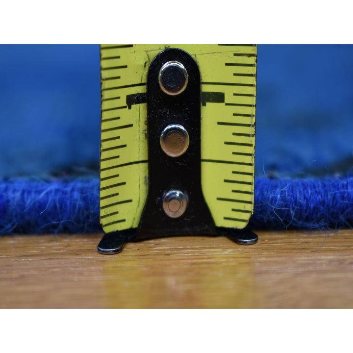 5'0" x 10'0" New Hand Knotted Blue Worn Wool Runner Oriental Rug - MOA10259185