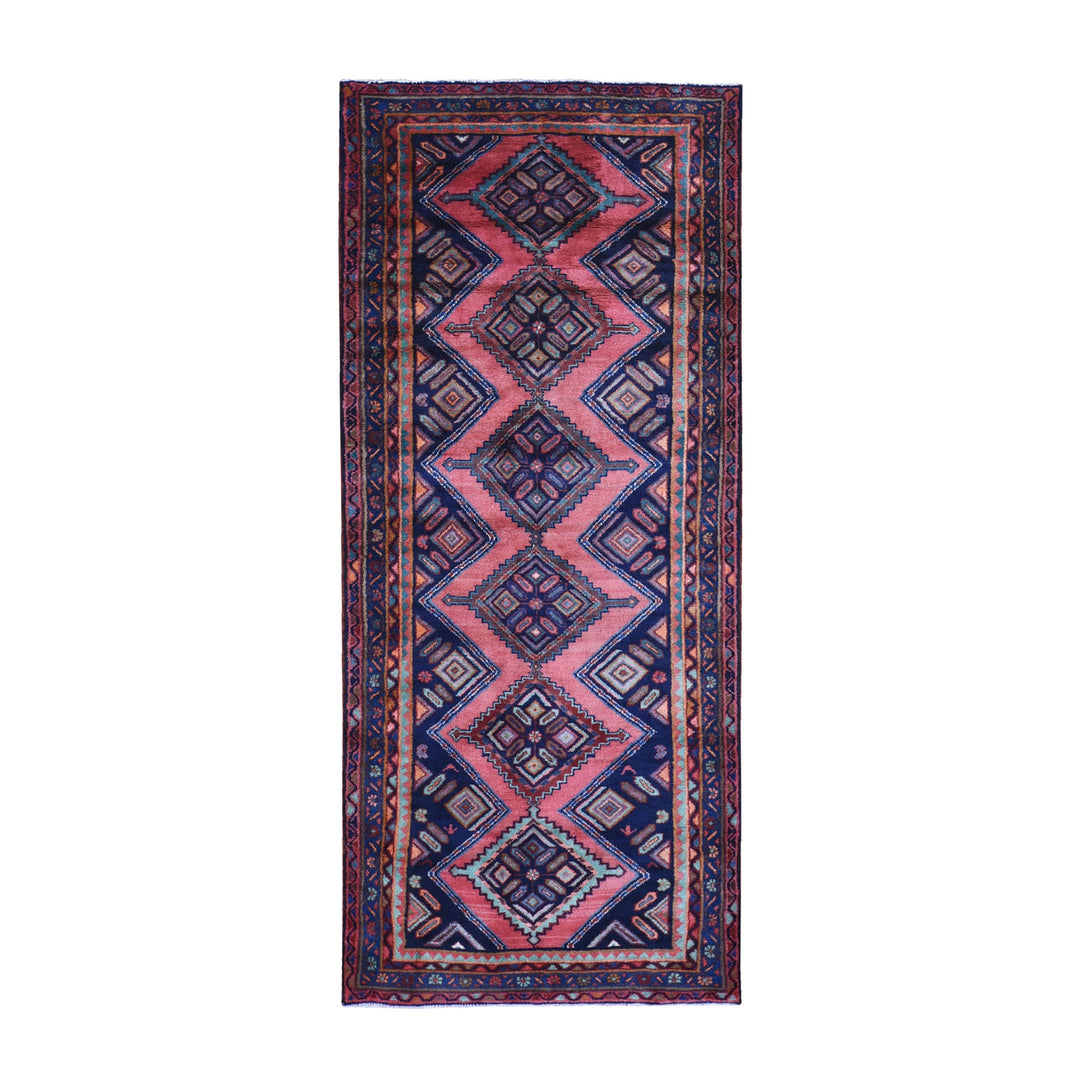 3'7" x 8'7" New Hand Knotted Pink Wool Runner Oriental Rug - MOA10259822