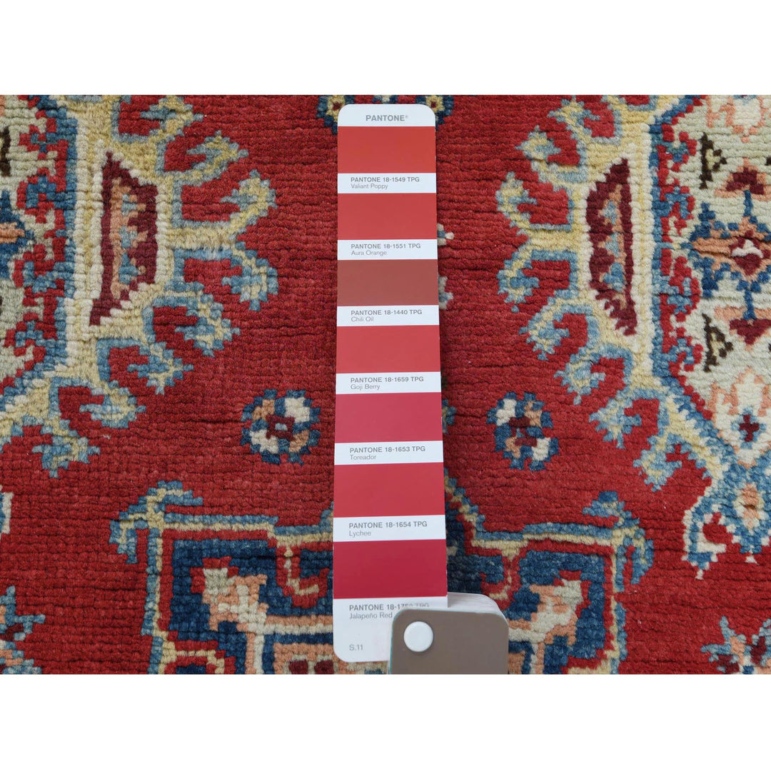 4'0" x 5'9" New Hand Knotted Red Wool Rectangle Oriental Rug - MOA10260741