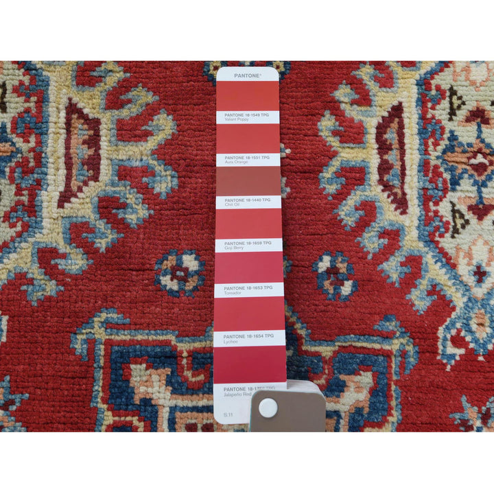 4'0" x 5'9" New Hand Knotted Red Wool Rectangle Oriental Rug - MOA10260741