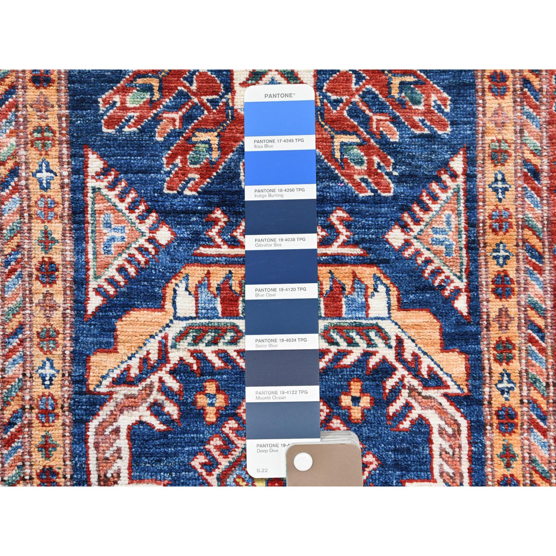 2'6" x 11'0" New Hand Knotted Blue Wool Runner Oriental Rug - MOA10261456