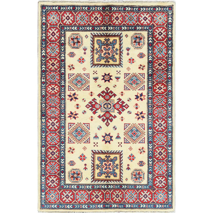 3'0" x 4'7" New Hand Knotted Ivory Wool Rectangle Oriental Rug - MOA10261809