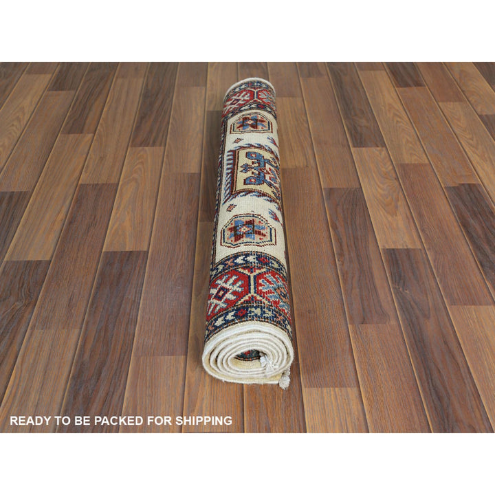 3'0" x 4'7" New Hand Knotted Ivory Wool Rectangle Oriental Rug - MOA10261809