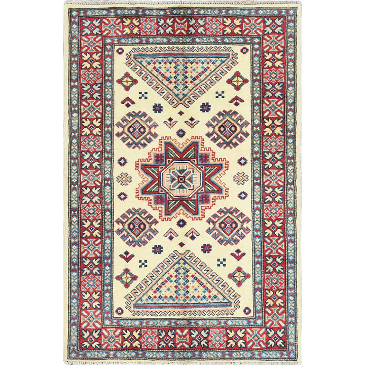3'0" x 4'8" New Hand Knotted Ivory Wool Rectangle Oriental Rug - MOA10261810