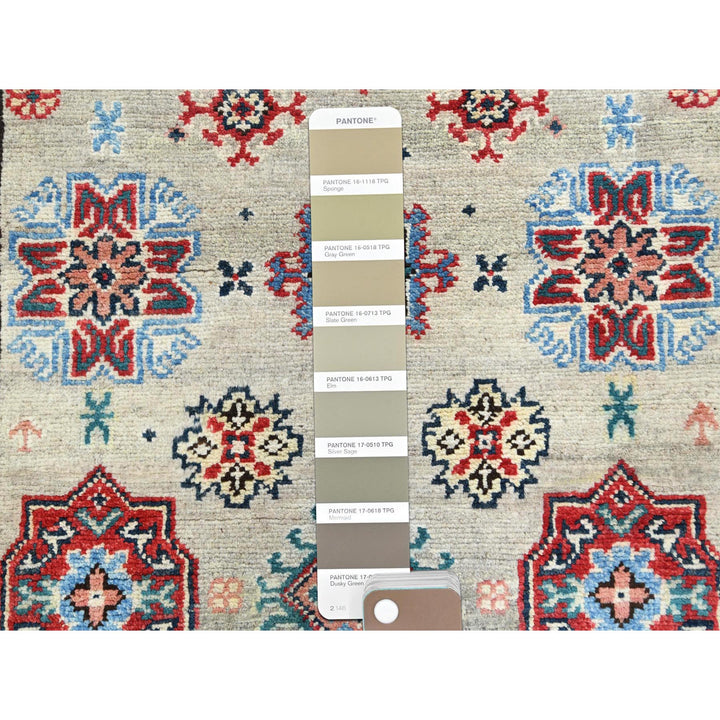 2'10" x 19'4" New Hand Knotted Grey Wool Runner Oriental Rug - MOA10261827