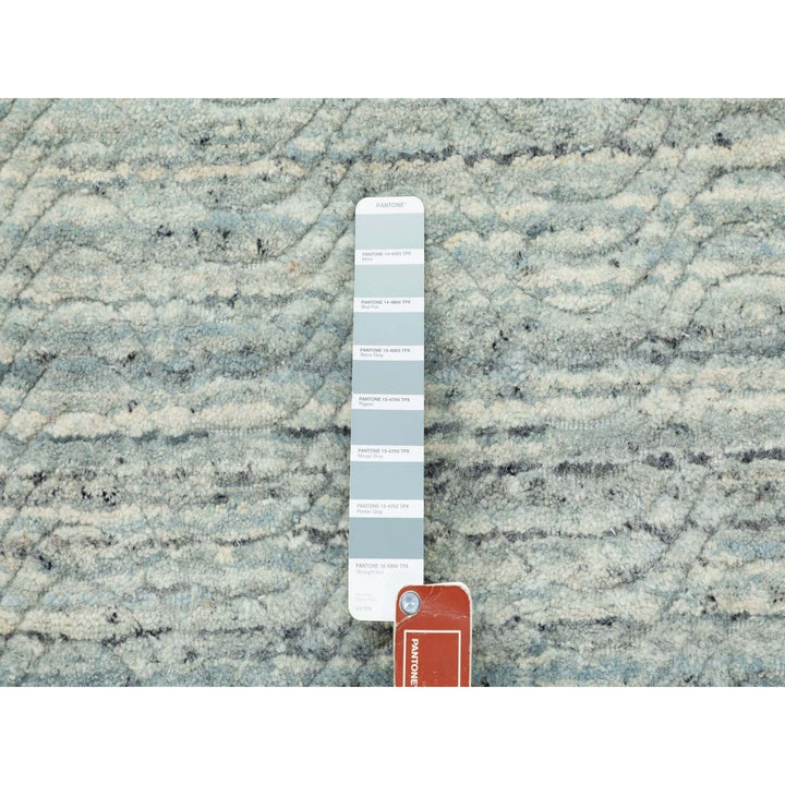 9'10" x 10'0" New Hand Loomed Green Wool Round Oriental Rug - MOA10262062