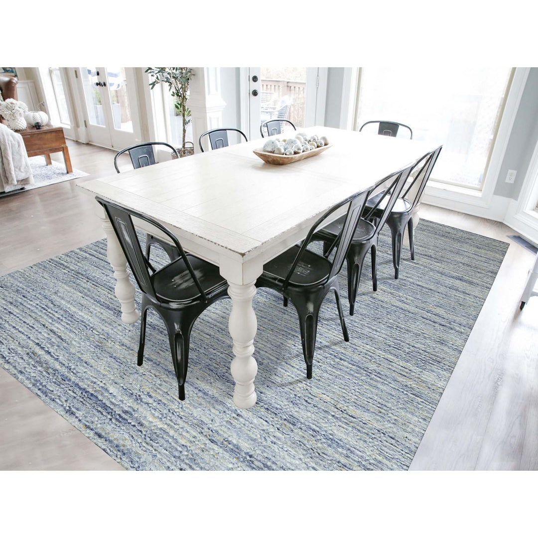 9'0" x 11'10" New Hand Loomed Ivory Wool Rectangle Oriental Rug - MOA10262063