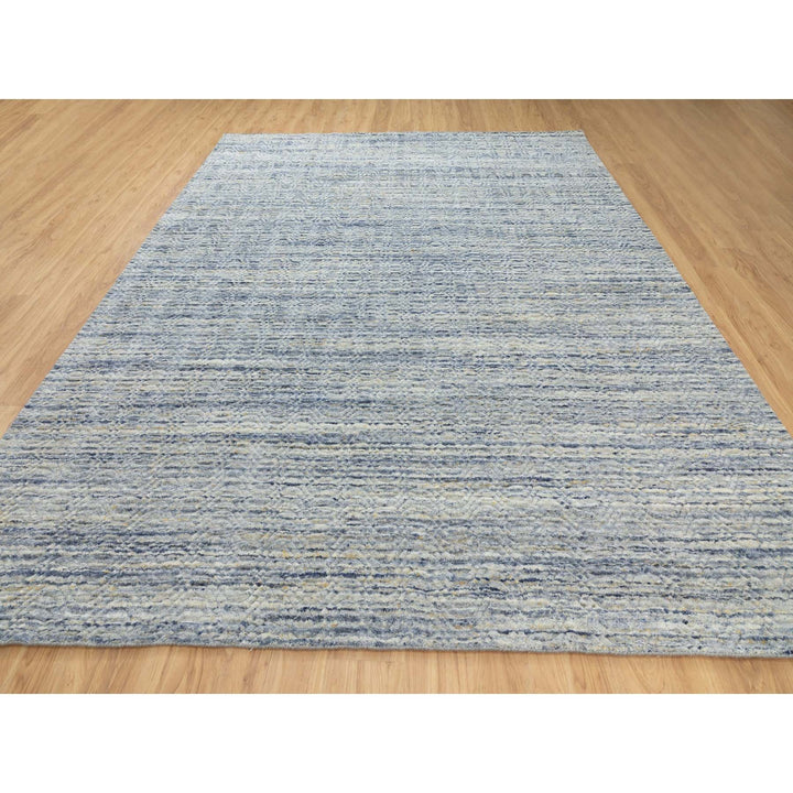 9'0" x 11'10" New Hand Loomed Ivory Wool Rectangle Oriental Rug - MOA10262063