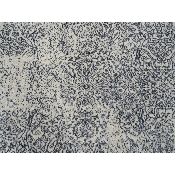 8'0" x 10'1" New Hand Loomed Grey Wool & Art Silk Rectangle Oriental Rug - MOA10263255