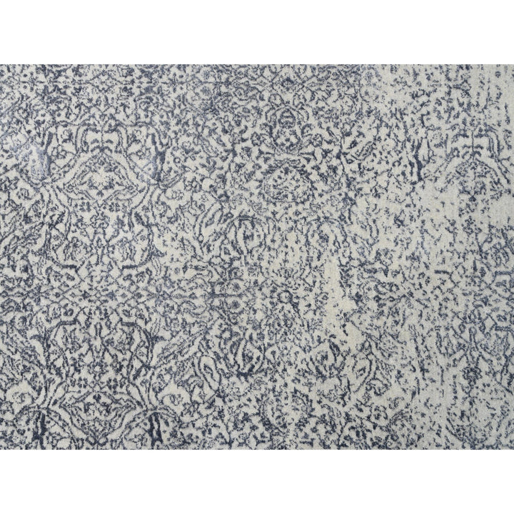 12'0" x 18'2" New Hand Loomed Grey Wool & Art Silk Rectangle Oriental Rug - MOA10263305