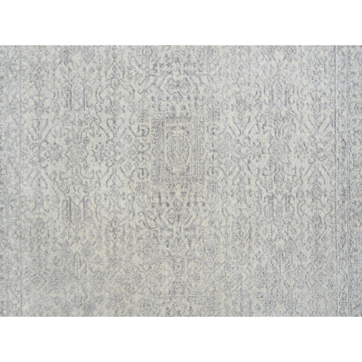 8'0" x 10'1" New Hand Loomed Beige Wool & Silk Rectangle Oriental Rug - MOA10263479