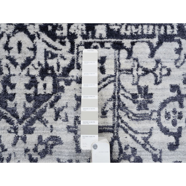 8'0" x 10'0" New Hand Loomed Black Wool & Silk Rectangle Oriental Rug - MOA10263810