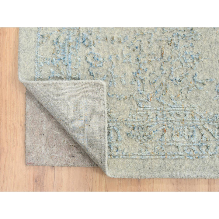 12'0" x 17'10" New Hand Loomed Blue Wool Rectangle Oriental Rug - MOA10264545