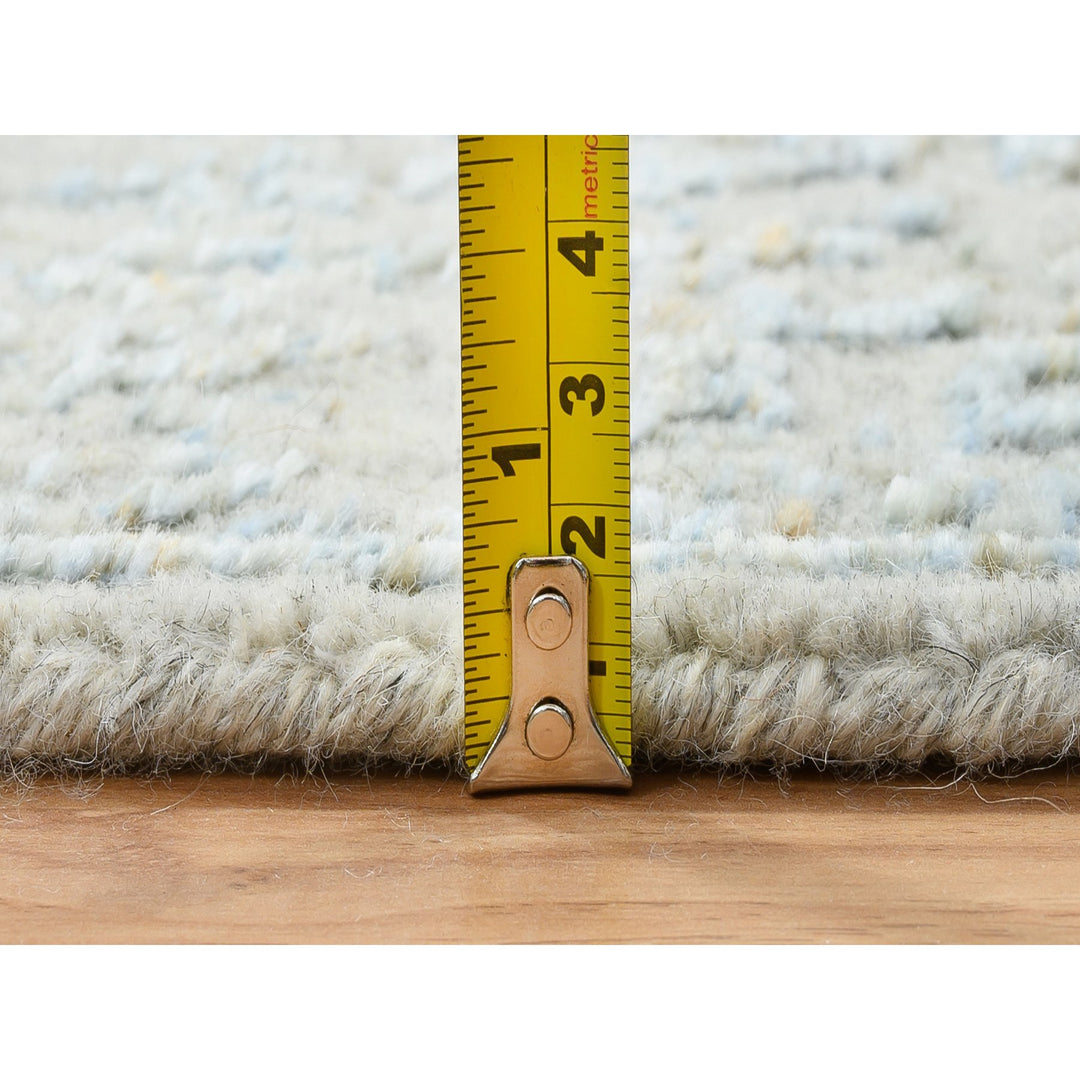 2'7" x 12'0" New Hand Loomed Blue Wool & Silk Runner Oriental Rug - MOA10264552