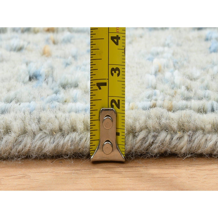 2'8" x 10'0" New Hand Loomed Blue Wool & Silk Runner Oriental Rug - MOA10264556